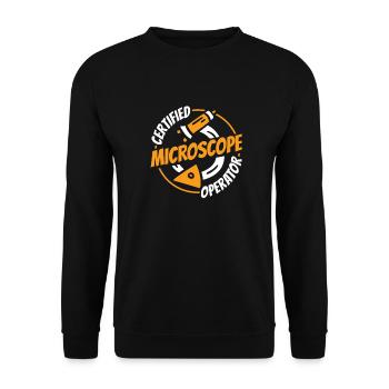 Biologie Biologe Mikroskop - Unisex Pullover - Schwarz - Vorne - Alina (178cm) & Michal (187cm)