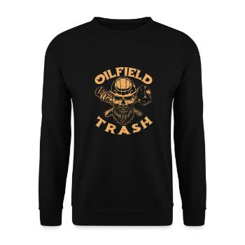 Champ pétrolifère Plate-forme pétrolière Crâne Déchets de champ pétrolifère - Sweat-shirt Unisexe - noir - Devant - Alina (178cm) & Michal (187cm)