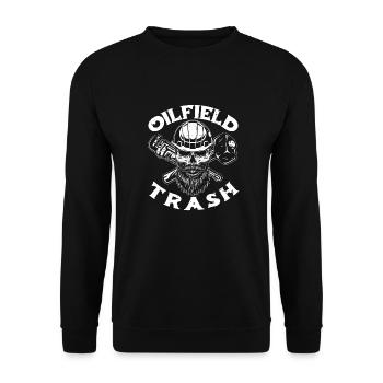 Champ pétrolifère Plate-forme pétrolière Crâne Déchets de champ pétrolifère - Sweat-shirt Unisexe - noir - Devant - Alina (178cm) & Michal (187cm)