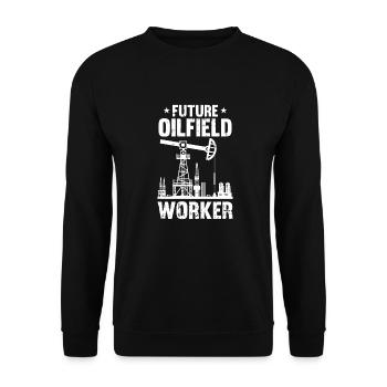 Oil Field Oil Rig - Unisex Sweatshirt - black - Front - Alina (178cm) & Michal (187cm)