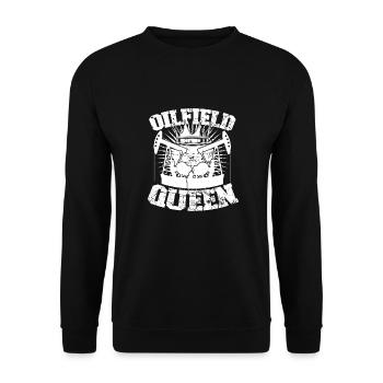 Ölfeld Bohrinsel Königin - Unisex Pullover - Schwarz - Vorne - Alina (178cm) & Michal (187cm)