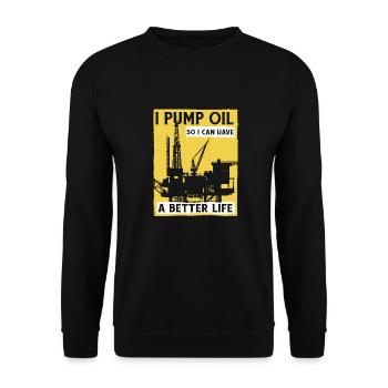 Pompe de plate-forme pétrolière de champ pétrolifère - Sweat-shirt Unisexe - noir - Devant - Alina (178cm) & Michal (187cm)