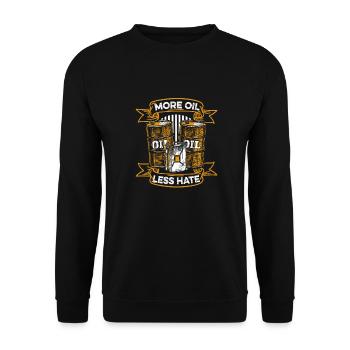 Ölfeld Bohrinsel Fass - Unisex Pullover - Schwarz - Vorne - Alina (178cm) & Michal (187cm)