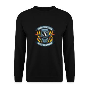 Schweißer Schlosser Cool Schweier - Unisex Pullover - Schwarz - Vorne - Alina (178cm) & Michal (187cm)