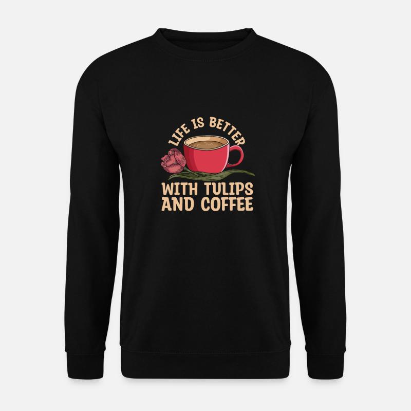 Tulpen Kaffee Tulpen - Unisex Pullover - Schwarz