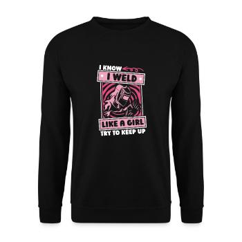 Welder Locksmith Girl - Unisex Sweatshirt - black - Front - Alina (178cm) & Michal (187cm)