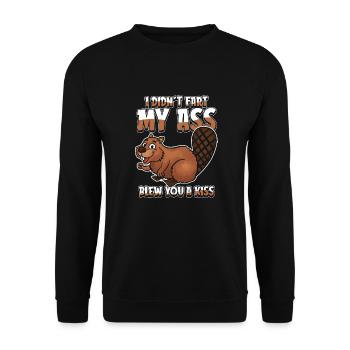 Castor Je n’ai pas pété mes fesses t’a soufflé un baiser - Sweat-shirt Unisexe - noir - Devant - Alina (178cm) & Michal (187cm)