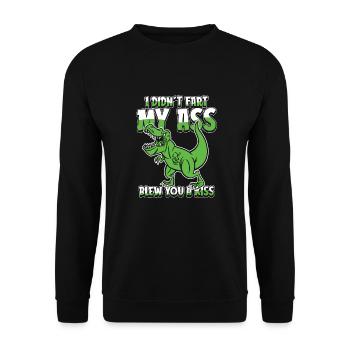 Dinosaur I Didn't Fart My Butt Blew You A Kiss - Unisex Sweatshirt - black - Front - Alina (178cm) & Michal (187cm)