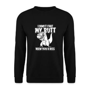 Dinosaur I Didn't Fart My Butt Blew You A Kiss - Unisex Sweatshirt - black - Front - Alina (178cm) & Michal (187cm)