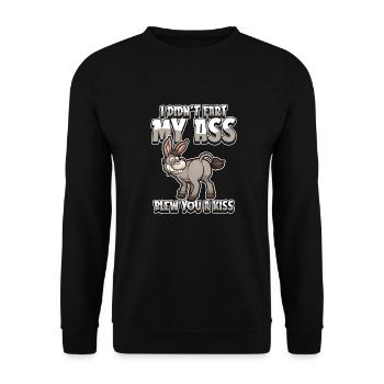 Muli Donkey I Didnt Fart My Butt Blew You A Kiss - Unisex Sweatshirt - black - Front - Alina (178cm) & Michal (187cm)