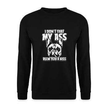 French Bulldog - Unisex Pullover - Schwarz - Vorne - Alina (178cm) & Michal (187cm)