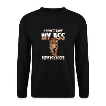 Jaguar Je n’ai pas pété mes fesses t’a soufflé un baiser - Sweat-shirt Unisexe - noir - Devant - Alina (178cm) & Michal (187cm)