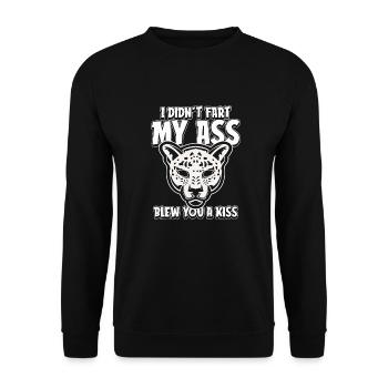 Jaguar Fun Je n’ai pas pété mes fesses t’a soufflé un baiser - Sweat-shirt Unisexe - noir - Devant - Alina (178cm) & Michal (187cm)
