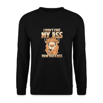 Lama Llama I Didnt Fart My Butt Blew You A Kiss - Unisex Pullover - Schwarz - Vorne - Alina (178cm) & Michal (187cm)