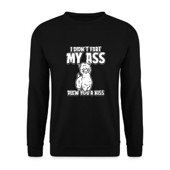 Lama Llama Irony - Unisex Sweatshirt - black - Front - Alina (178cm) & Michal (187cm)