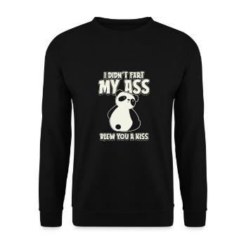 Großer Panda Pandabär - Unisex Pullover - Schwarz - Vorne - Alina (178cm) & Michal (187cm)