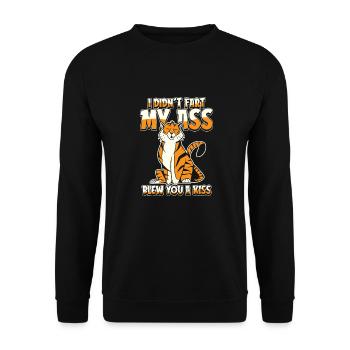 Tigre Je n’ai pas pété mes fesses Soufflé un baiser - Sweat-shirt Unisexe - noir - Devant - Alina (178cm) & Michal (187cm)