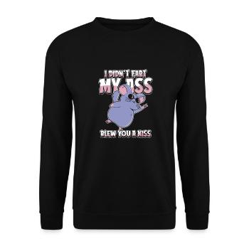 Chinchilla Je n’ai pas pété mes fesses t’a soufflé un baiser - Sweat-shirt Unisexe - noir - Devant - Alina (178cm) & Michal (187cm)
