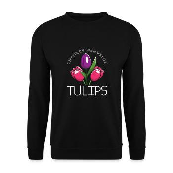 Tulips Humor Tulips - Unisex Sweatshirt - black - Front - Alina (178cm) & Michal (187cm)