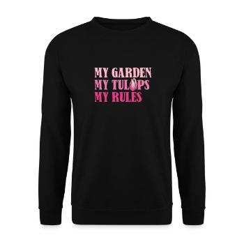 Tulips Humor Tulips - Unisex Sweatshirt - black - Front - Alina (178cm) & Michal (187cm)