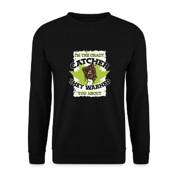 Softball Fänger - Unisex Pullover - Schwarz - Vorne - Alina (178cm) & Michal (187cm)