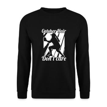 Softball Fänger Catcher Hair Don’t Care - Sweat-shirt Unisexe - noir - Devant - Alina (178cm) & Michal (187cm)