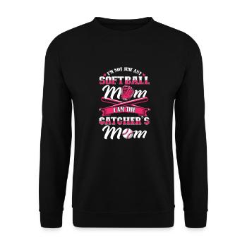 Maman softball - Sweat-shirt Unisexe - noir - Devant - Alina (178cm) & Michal (187cm)