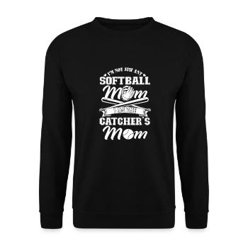Softball Mom - Unisex Sweatshirt - black - Front - Alina (178cm) & Michal (187cm)