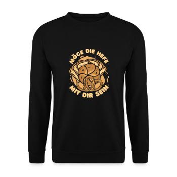 Backen Bäcker Bäckerei Hefe Bckermeister - Unisex Pullover - Schwarz - Vorne - Alina (178cm) & Michal (187cm)