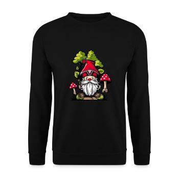 Mushroom pickers Mushrooms Mushroom dwarf - Unisex Sweatshirt - black - Front - Alina (178cm) & Michal (187cm)