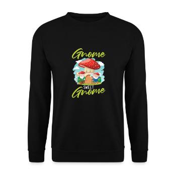 Mushroom Picker Mushrooms Gnome Mushroom Dwarf - Unisex Sweatshirt - black - Front - Alina (178cm) & Michal (187cm)