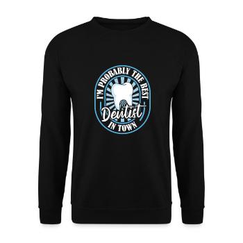 Dentist dentist best - Unisex Sweatshirt - black - Front - Alina (178cm) & Michal (187cm)
