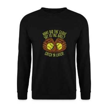 Softball Komisch - Unisex Pullover - Schwarz - Vorne - Alina (178cm) & Michal (187cm)