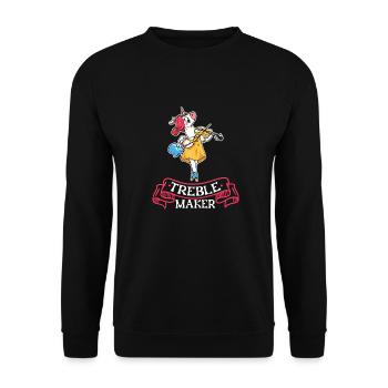 Violon Licorne Treble Maker - Sweat-shirt Unisexe - noir - Devant - Alina (178cm) & Michal (187cm)