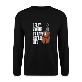 Violin Violin - Unisex Sweatshirt - black - Front - Alina (178cm) & Michal (187cm)
