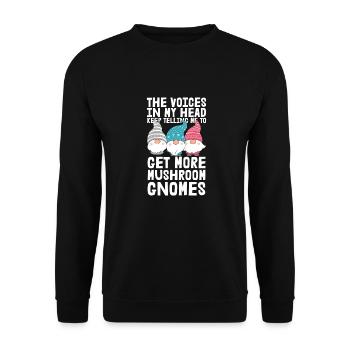Mushroom Picker Mushrooms Funny Mushroom Dwarf - Unisex Sweatshirt - black - Front - Alina (178cm) & Michal (187cm)