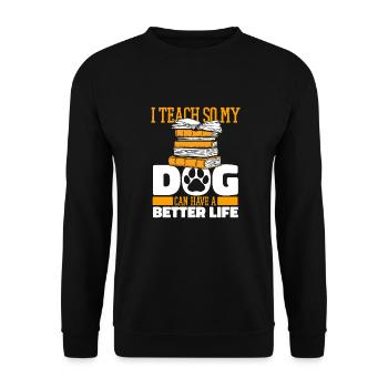 Professeur Chien Pédagogue - Sweat-shirt Unisexe - noir - Devant - Alina (178cm) & Michal (187cm)