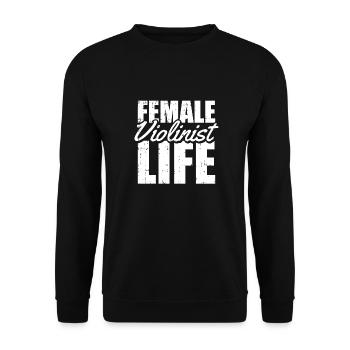 Violine Geige Leben - Unisex Pullover - Schwarz - Vorne - Alina (178cm) & Michal (187cm)