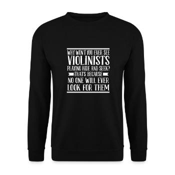 Violon Violon Drôle - Sweat-shirt Unisexe - noir - Devant - Alina (178cm) & Michal (187cm)