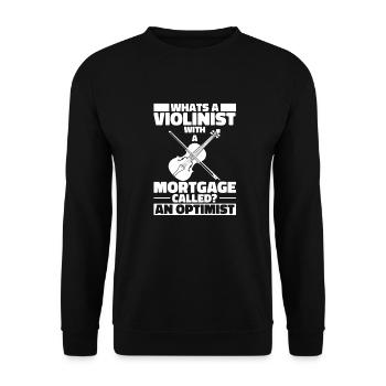 Violine Geige Komisch - Unisex Pullover - Schwarz - Vorne - Alina (178cm) & Michal (187cm)