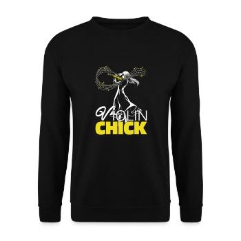 Violin Violin Chick - Unisex Sweatshirt - black - Front - Alina (178cm) & Michal (187cm)