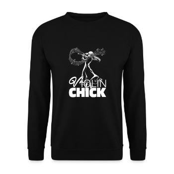 Violon Violon Poussin - Sweat-shirt Unisexe - noir - Devant - Alina (178cm) & Michal (187cm)