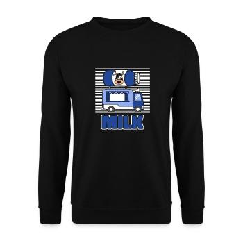 Cow Milk Milk Wagon - Unisex Sweatshirt - black - Front - Alina (178cm) & Michal (187cm)