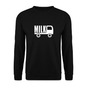 Wagon de lait de vache Lait froid - Sweat-shirt Unisexe - noir - Devant - Alina (178cm) & Michal (187cm)