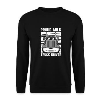 Camion de lait de vache Chauffeur de lait - Sweat-shirt Unisexe - noir - Devant - Alina (178cm) & Michal (187cm)
