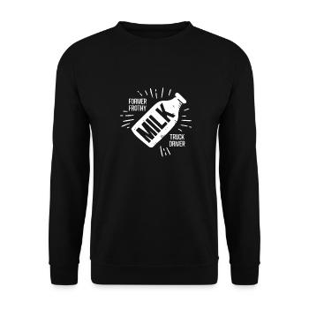 Kuh Milch Treiber Milchwagen - Unisex Pullover - Schwarz - Vorne - Alina (178cm) & Michal (187cm)