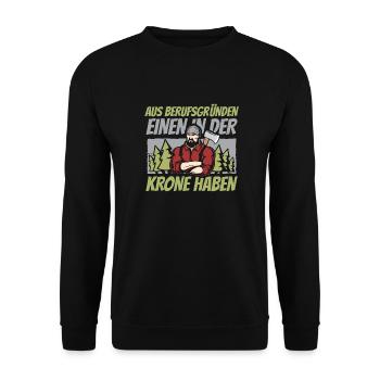 Baumpfleger Baumkletterer Arborist Witzig - Unisex Pullover - Schwarz - Vorne - Alina (178cm) & Michal (187cm)