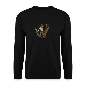 Arborist Tree Climber Arborist Tree Climbing - Unisex Sweatshirt - black - Front - Alina (178cm) & Michal (187cm)