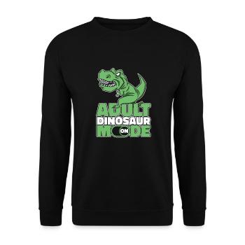 Dinosaure T Rex Dinosaure adulte - Sweat-shirt Unisexe - noir - Devant - Alina (178cm) & Michal (187cm)