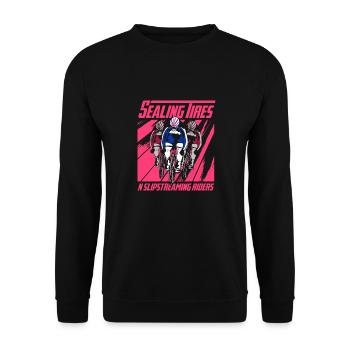 Rennrad Radsport Radsportler Lustig - Unisex Pullover - Schwarz - Vorne - Alina (178cm) & Michal (187cm)